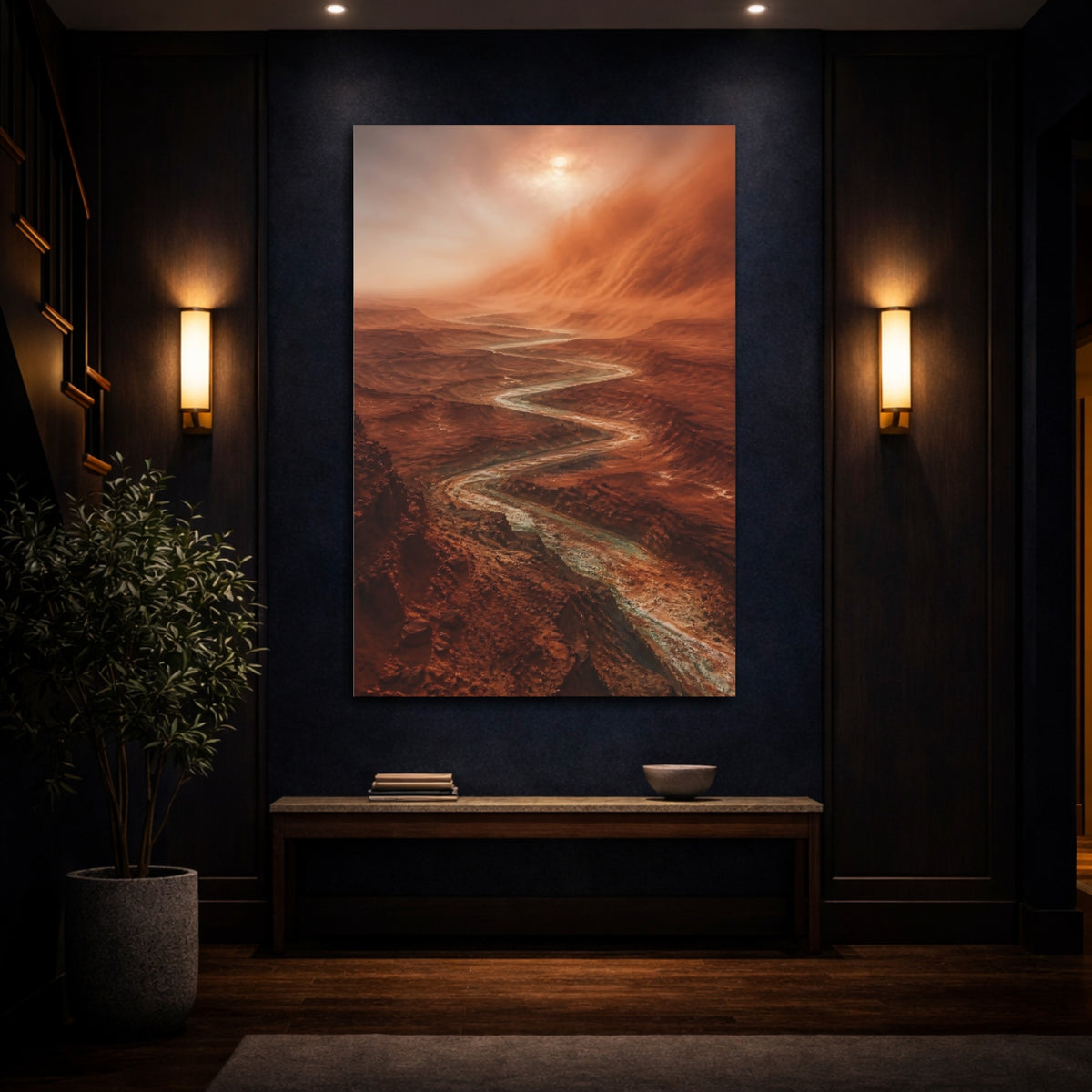 Mockup 4. Winding Red Canyon shown as canvas print