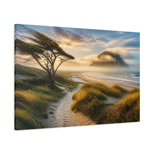 Main Mockup. Windswept Tree Coastal Landscape shown as canvas print